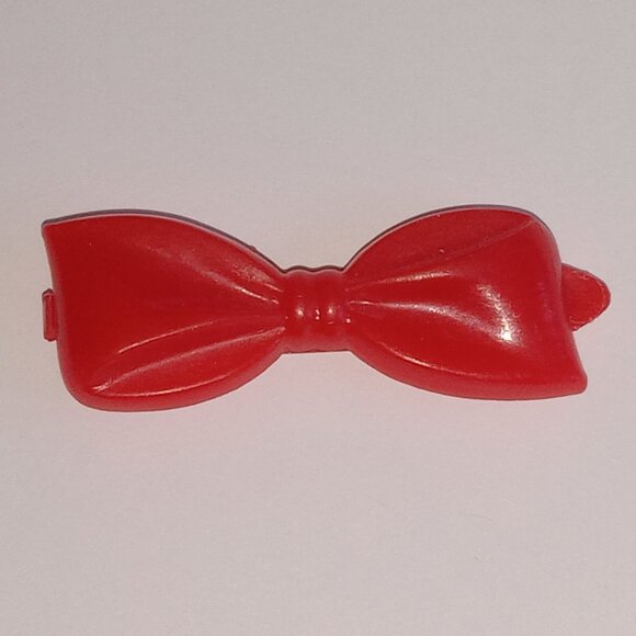 🎯 10 for $10 / Vintage Kids Small Plastic Red Bow Barette Barrette - Picture 4 of 5